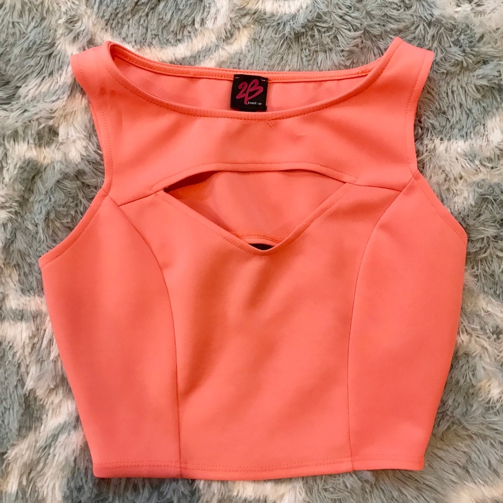 2b Bebe Coral Crop Top